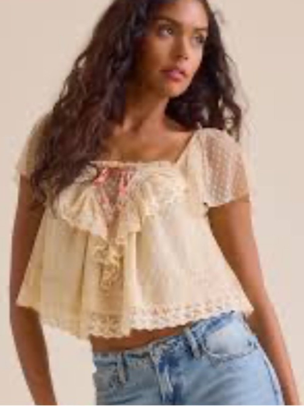 Altar'd State Camilla Lace Bib top NWT